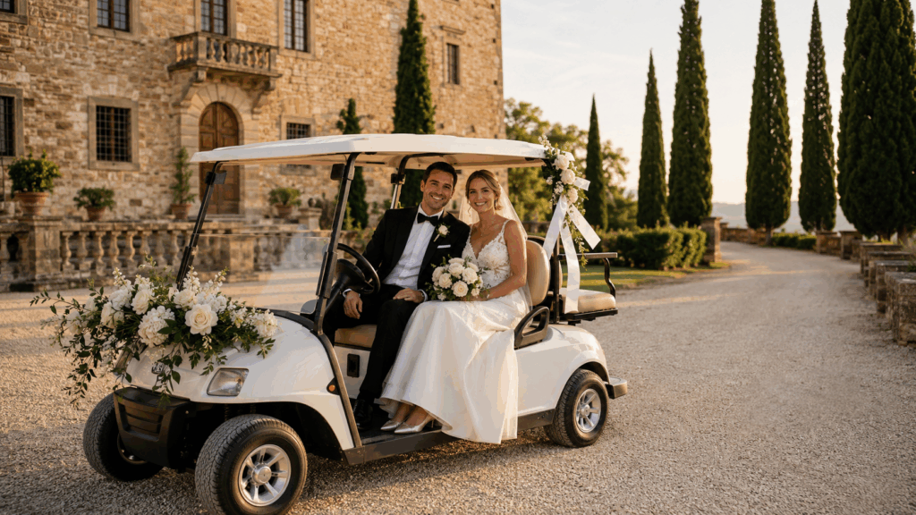 golf-car-matrimonio-villa-toscana